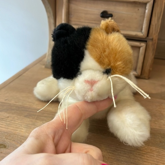 Tesco Plush Calico Kitten Cat Whiskers 12” Stuffed Animal Vintage - Picture 1 of 9